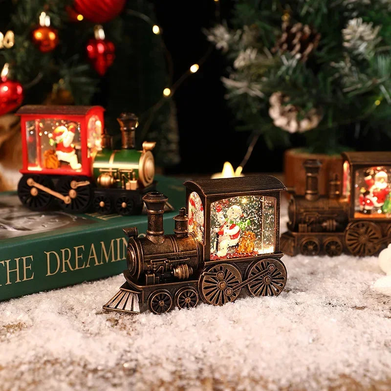 2026 Christmas Gift Christmas Crystal Ball Ornaments LED Lights Train Santa Claus Merry Christmas Decoration for Home Party Xmas