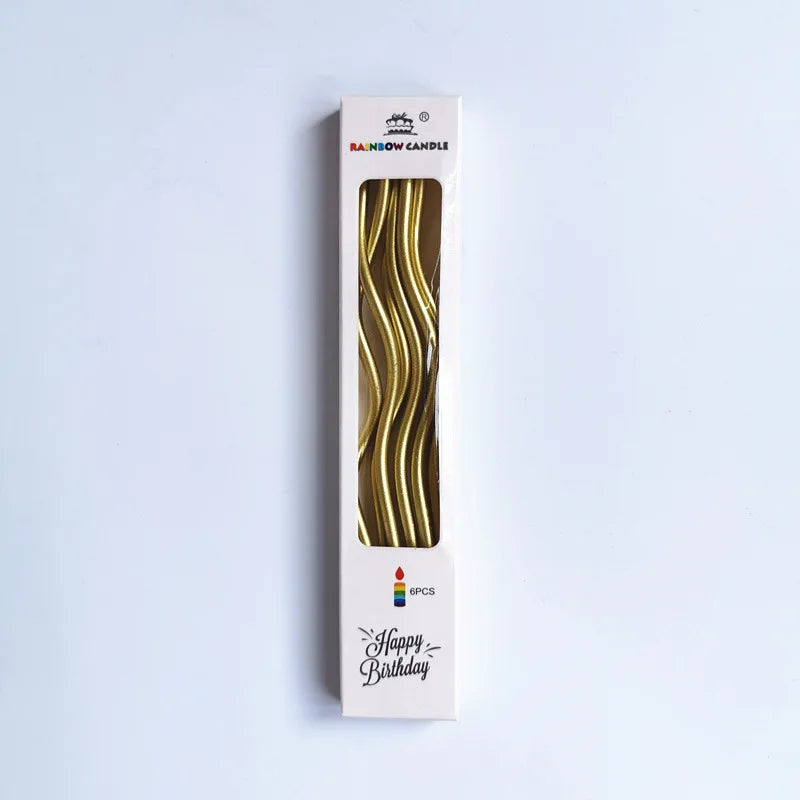 Birthday Cake Candles Smoke-Free Curved Cake Candles Curly Coil Candles Long For Birthday Cake Wedding Party Party Supplies