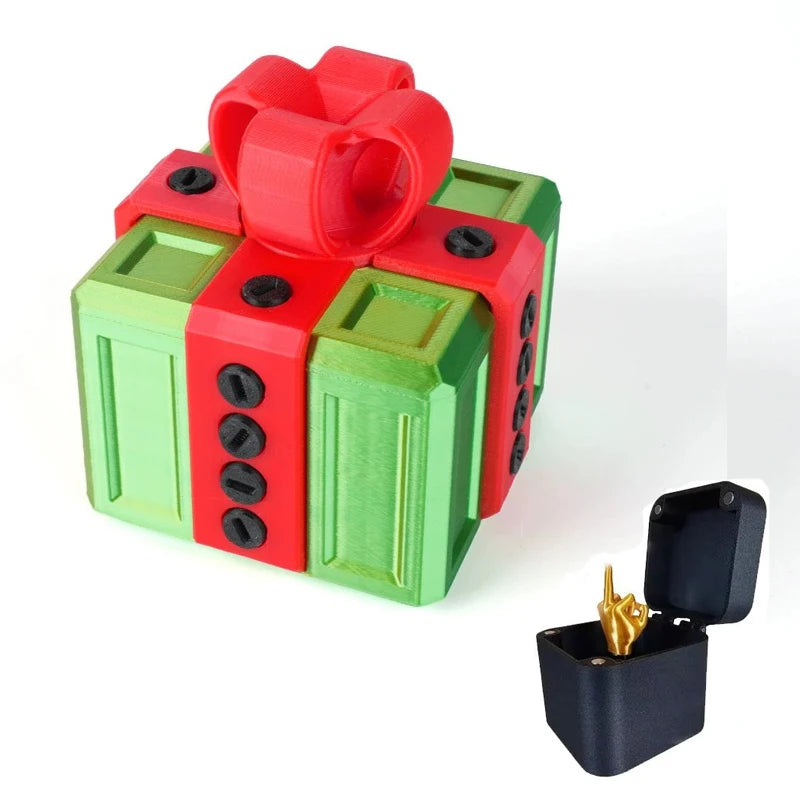 Christmas Gift Box With Middle Finger Hidden Inside Fun Prank Novelty Home Decor Creative Desk Pop Up Surprise Present