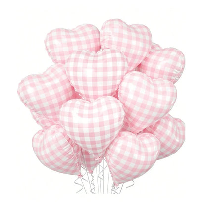 6/8PC 12inch Mesh Heart Foil Balloons With A Hollowed-out Mesh Heart Pattern Valentine's Day Weddings Parties Anniversaries