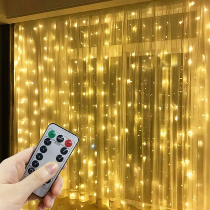 LED Silver Wire Curtain Light — USB Christmas String Light