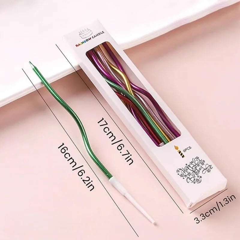 Birthday Cake Candles Smoke-Free Curved Cake Candles Curly Coil Candles Long For Birthday Cake Wedding Party Party Supplies