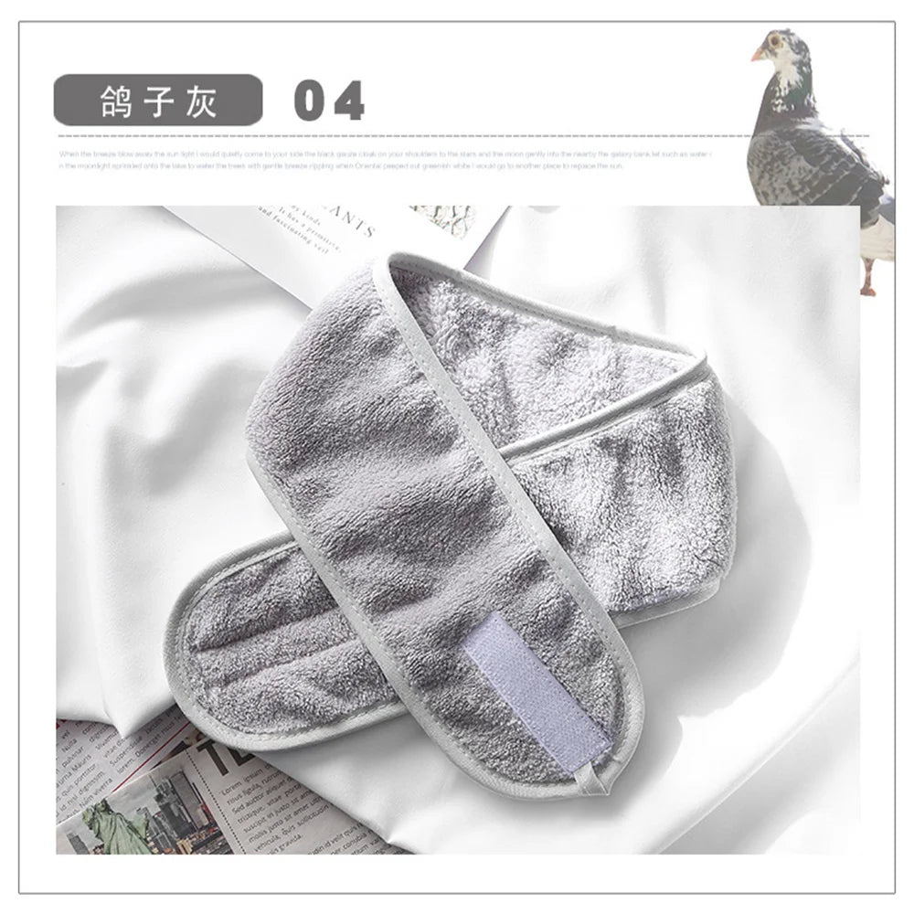 Spa Facial Headband Make Up Shower Wrap Head Terry Cloth Hair Band Adjustable Towel for Women Face Washing Bath Sport Headwear