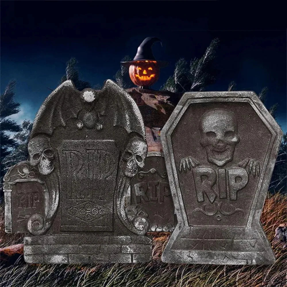 2023 Halloween Foam Tombstone Home Decoration Skeleton Horrible Haunted House Props Halloween Party Yard Decor Accessories