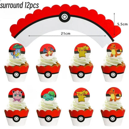 Topper Pokemon Cake Birthday Pokemon Decoration Cake Topper Pikachu Cupcake Topper Baby Shower Baking DIY Supplies Party Favors