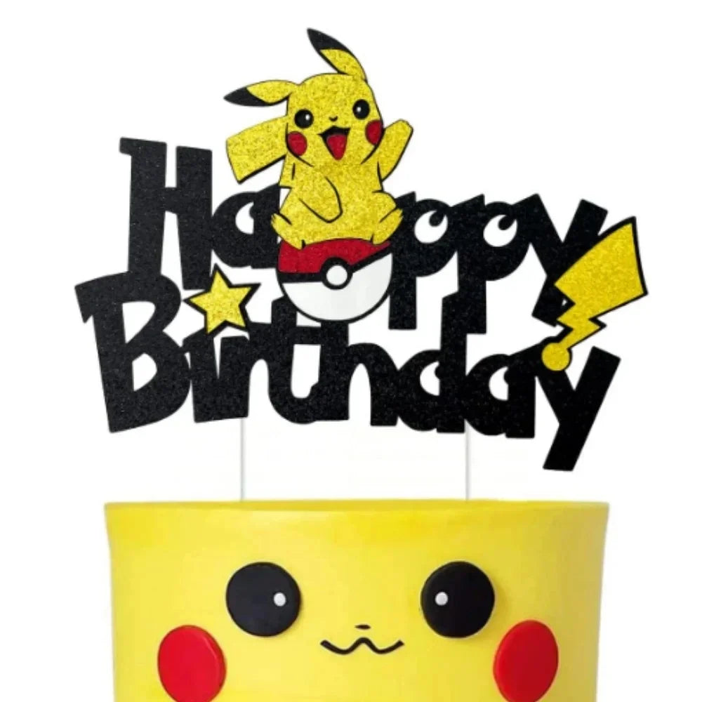 Topper Pokemon Cake Birthday Pokemon Decoration Cake Topper Pikachu Cupcake Topper Baby Shower Baking DIY Supplies Party Favors
