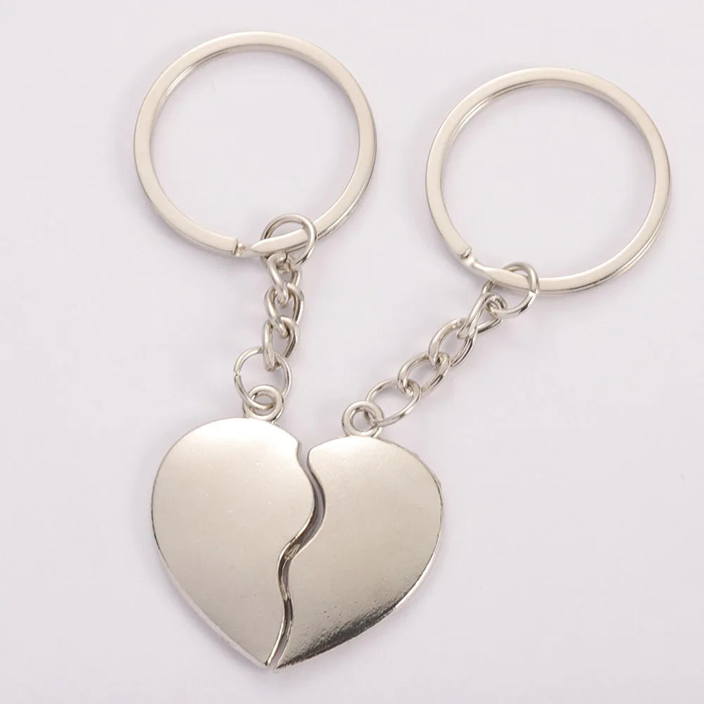 1Pair Couple Love Keychain  Heart Key Rings Lovers Love Key Chain for Jewelry Making DIY Birthday Souvenirs Valentine's Day Gift