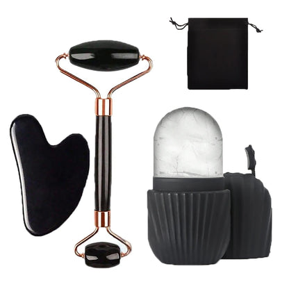 1/2/3pcs Ice Face Roller Facial Skincare Ice Roller Set,Facial Roller GuaSha FaceTool Set,Face Massage Roller Lifting