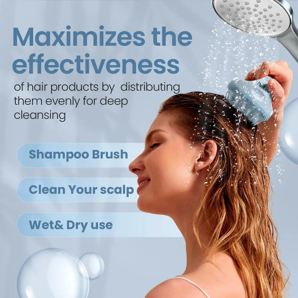 Hair Scalp Massager Shampoo Brush  Scalp Exfoliator for Dandruff Removal for Hair Growth Wet Dry Scalp Exfoliator Brush