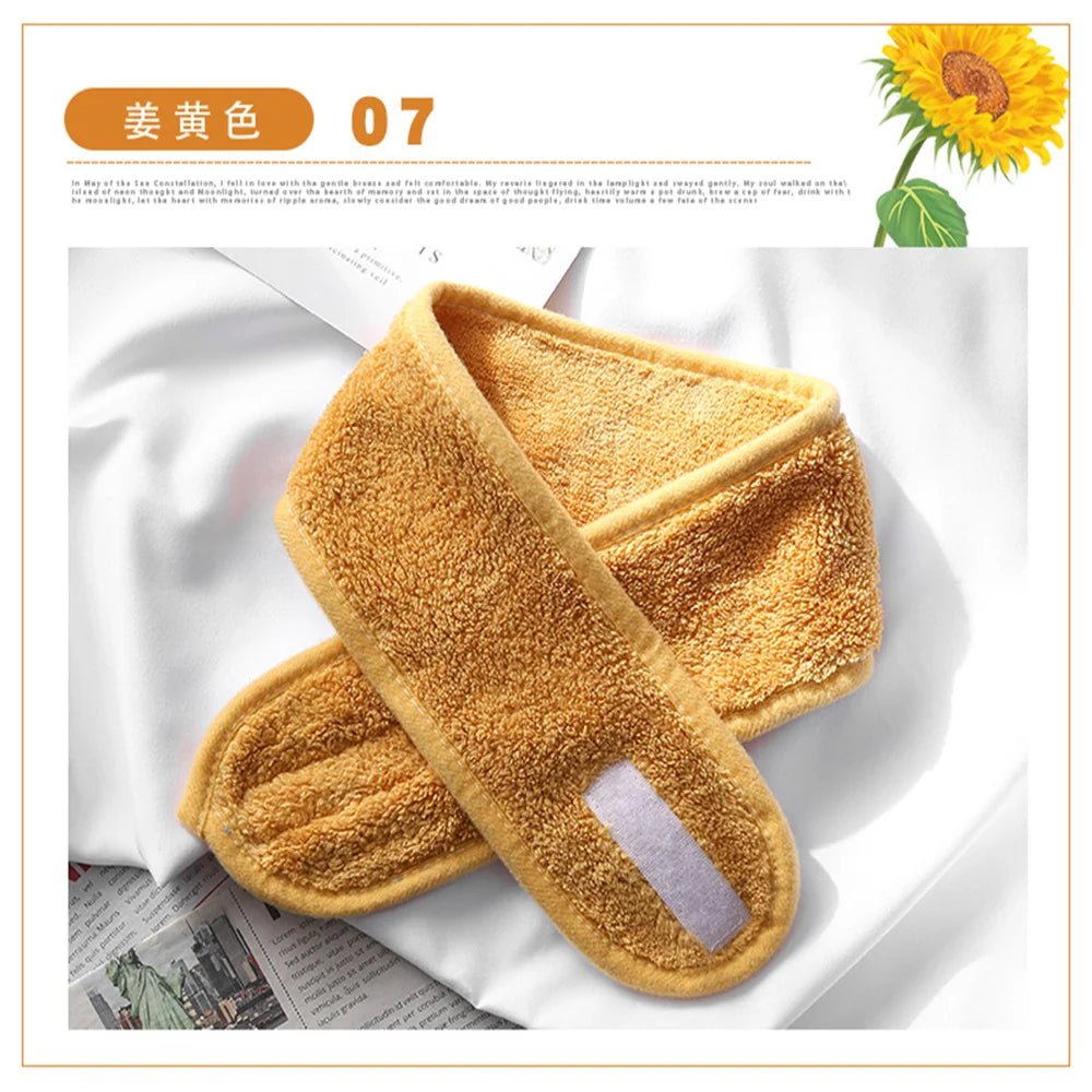 Spa Facial Headband Make Up Shower Wrap Head Terry Cloth Hair Band Adjustable Towel for Women Face Washing Bath Sport Headwear