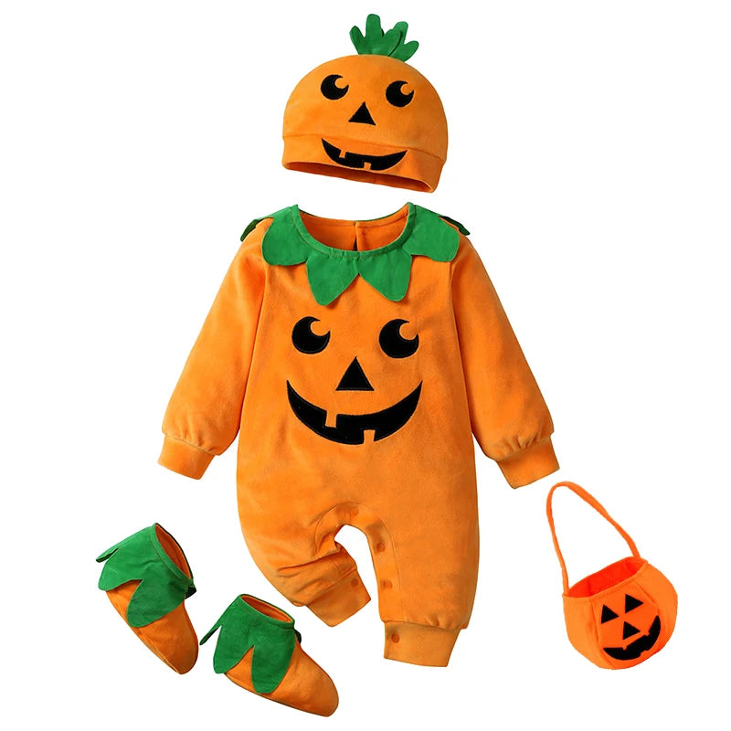 3-24M pumpkin Cosplay Baby Girls Boys Halloween Costume