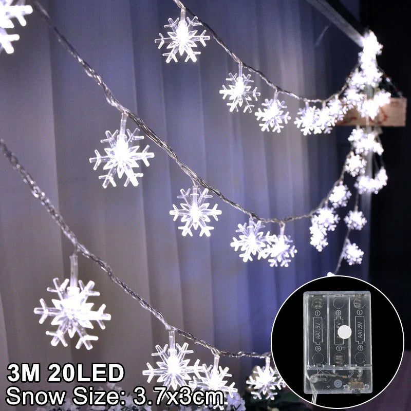 Snowflake LED Light Christmas Decoration — Hanging Garland