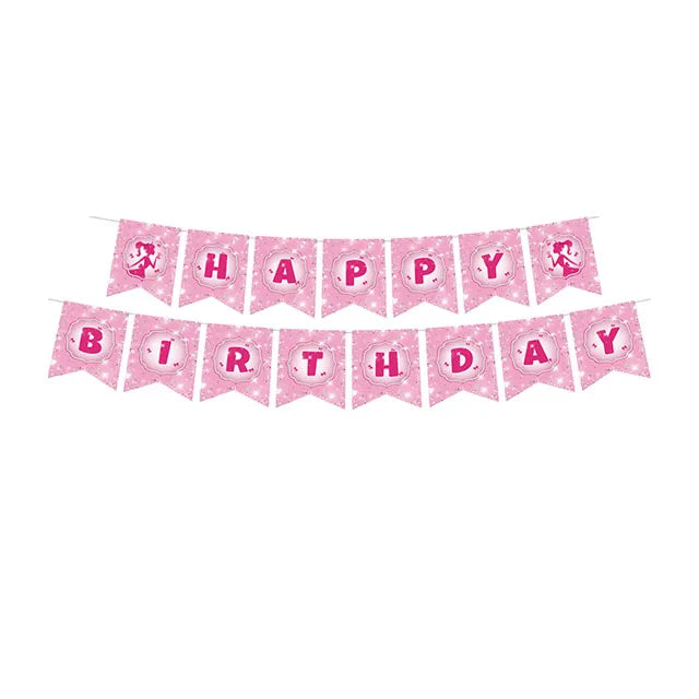 New Princess Birthday Party Decoration Tableware Pink Princess Theme Plates Cups Napkins Ballon Girl Birthday Party Supplies kit