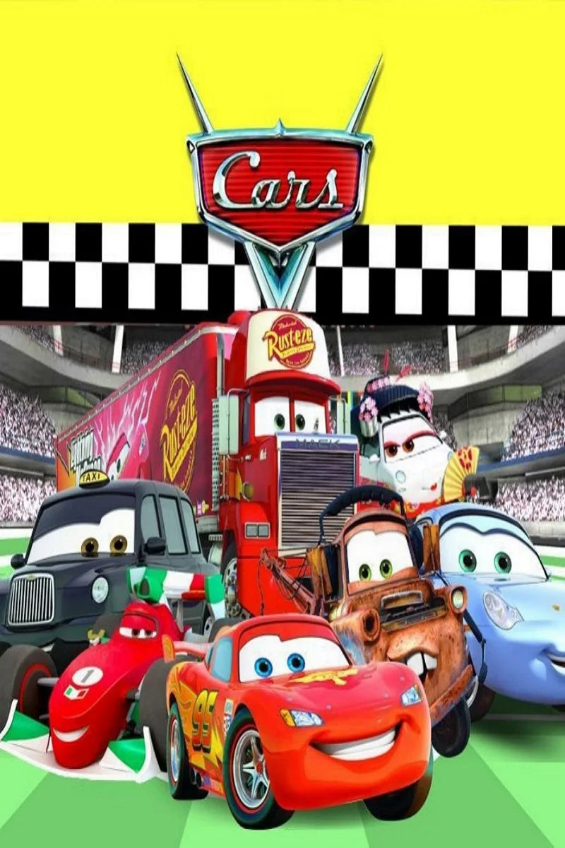 Photography Backdrop Cartoons Cars Theme For Kids Birthday Party Background Cake Table Decor Banner Can Be Customize Name