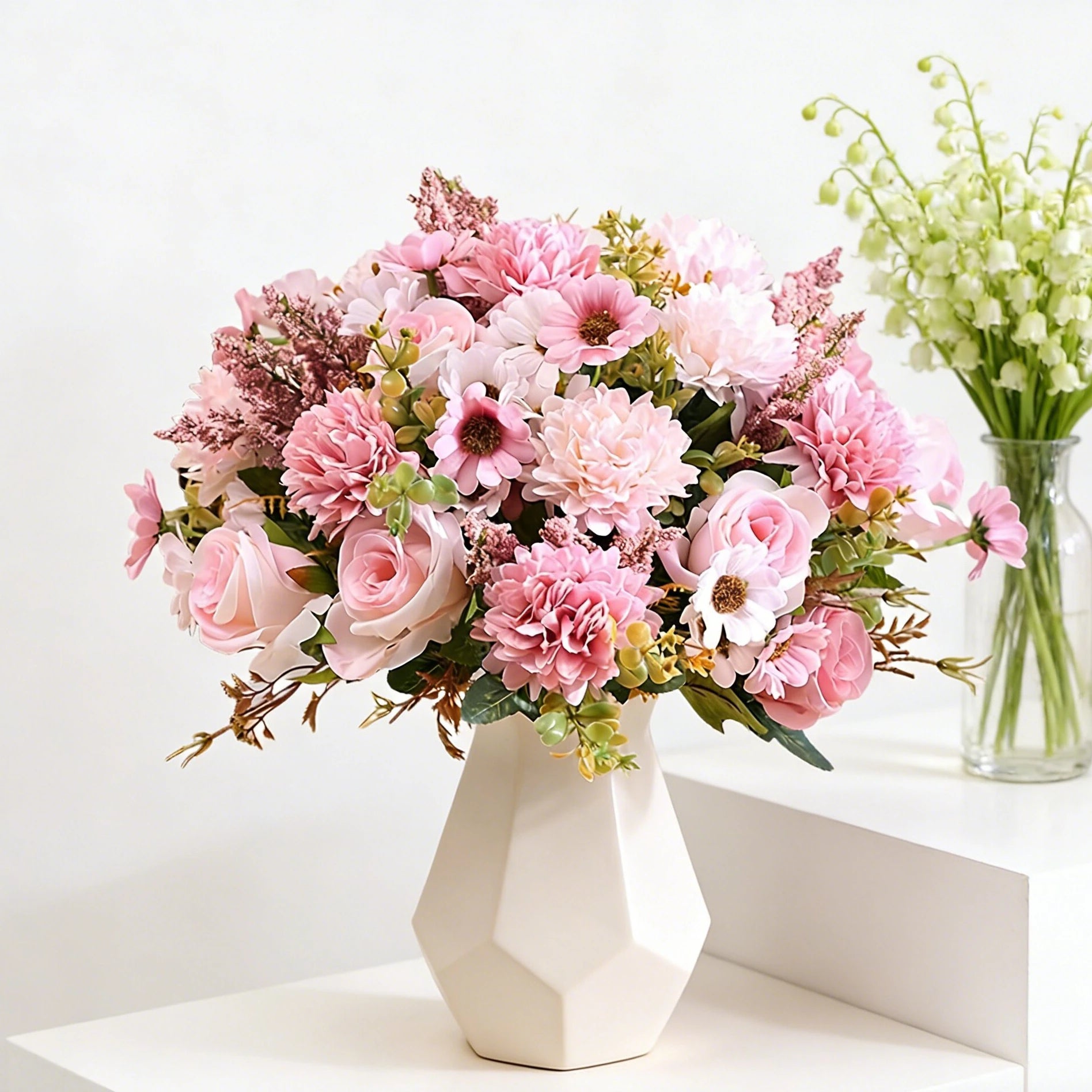 Artificial Flower Bride Bouquet Holding Rose Wreath Wedding Outdoor Garden Yard Decor Home Room Office Table DIY Gifts Accessory
