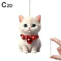 Christmas Tree Hanging Ornaments 2D Acrylic Cat Shaped Pendants Christmas Decorations For Home 2024 Xmas Gifts New Year 2025