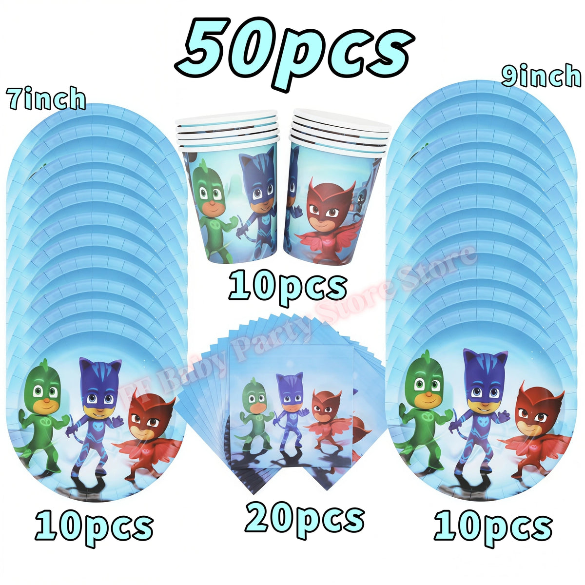 Super Hero PJed Mask Birthday Party Decoration Kids Boys Party Favors Plate Cup Balloon Banner Baby Shower Event Supplies Gifts