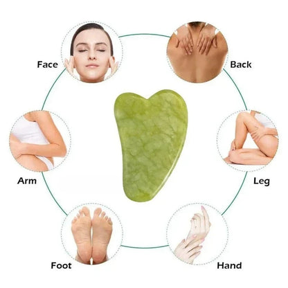 Natural jade roller massager, scraping board,foot massage roller,facial lifting and anti-wrinkle double-head scraping