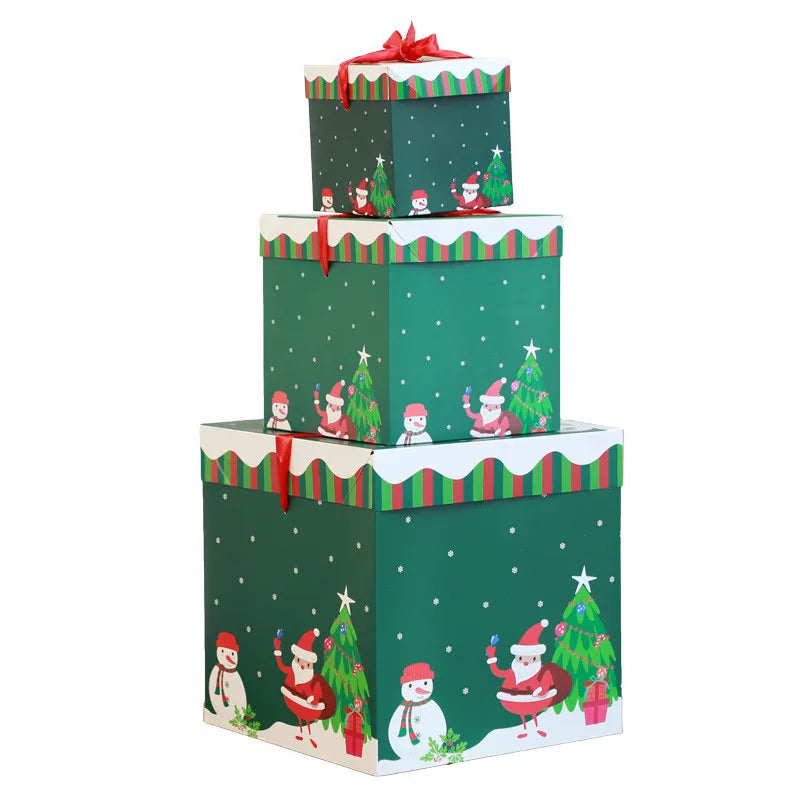 Christmas Gift Boxes Packing Gift Merry Christmas Decorative Carton For Xmas Home Party Decor New Year Candy Box Case