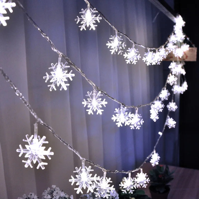 Snowflake LED Light Christmas Decorations For Home Hanging Garland Christmas Tree Decor Ornament 2025 Navidad Xmas Gift New Year