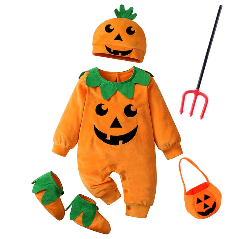 3-24M pumpkin Cosplay Baby Girls Boys Halloween Costume