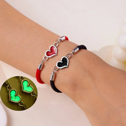 2 PCS/Set Stainless Steel Couples Bracelet For Women Lover Luminous Sun Moon Rope Charm Friendship Girlfriend Party Jewelry Gift