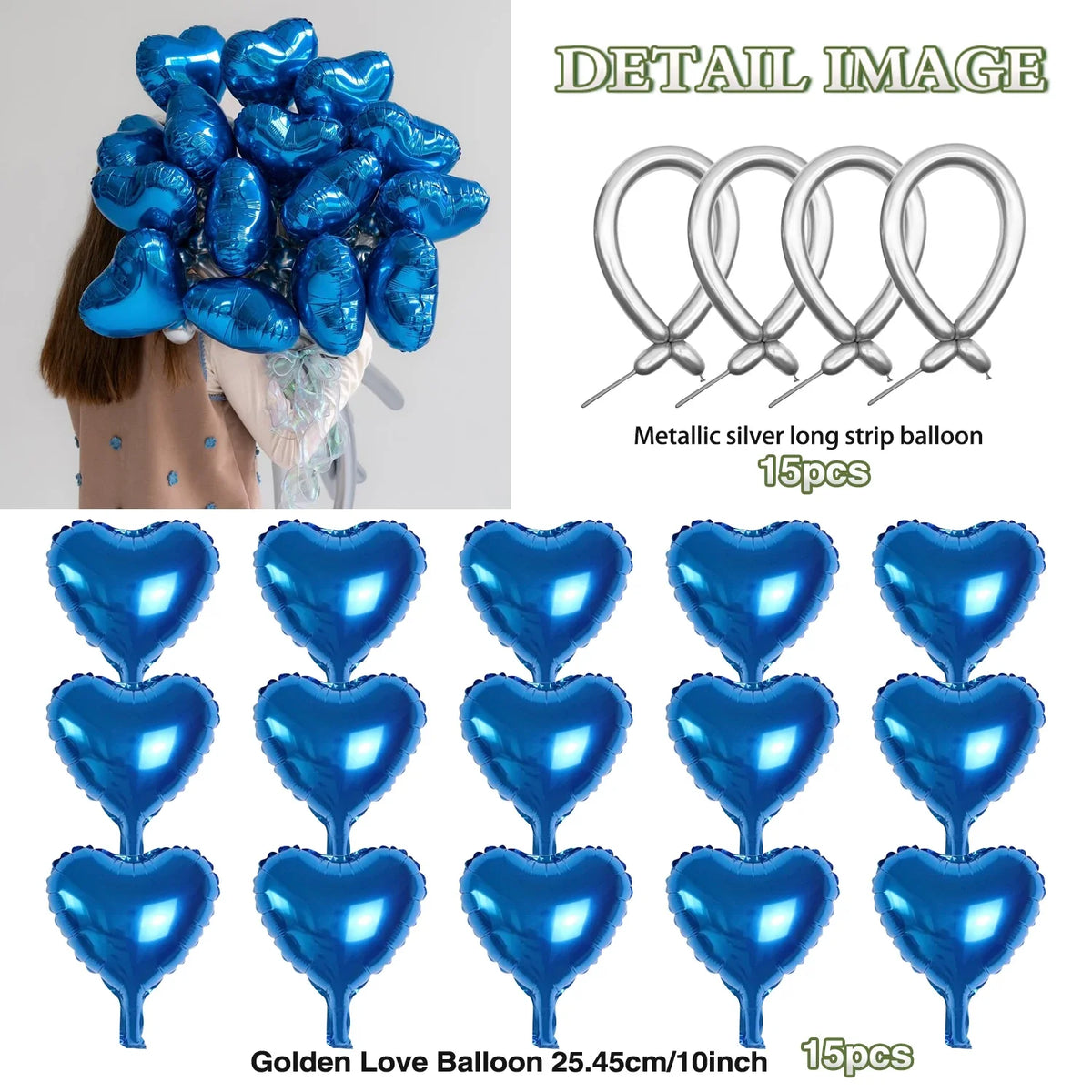 Love balloon bouquet set, red and green latex DIY long balloons forAnniversary, Wedding, Valentine's Day,birthday parties