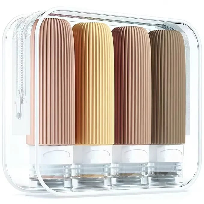 90ml/Set Silicone Travel Cosmetics Bottles Empty Squeeze Containers Leakproof Refillable Bottle For Shampoo Conditioner Lotion