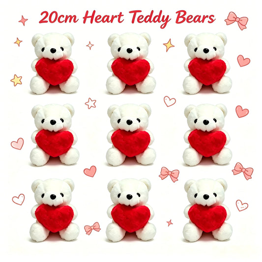 Teddy Bear With Heart Plush White Bear Holding Heart Gifts for Valentine's Day Wedding Giving Romantic Love Toys Gift