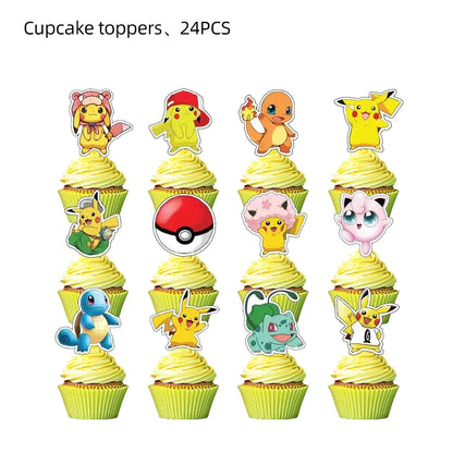Topper Pokemon Cake Birthday Pokemon Decoration Cake Topper Pikachu Cupcake Topper Baby Shower Baking DIY Supplies Party Favors