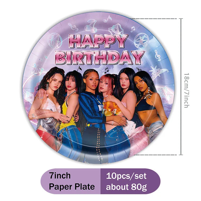 Hot KPOP K&Katseye Themed Decoration Kit Birthday Christmas Halloween Combo Perfect for Indoor Living Rooms Outdoor Backyards