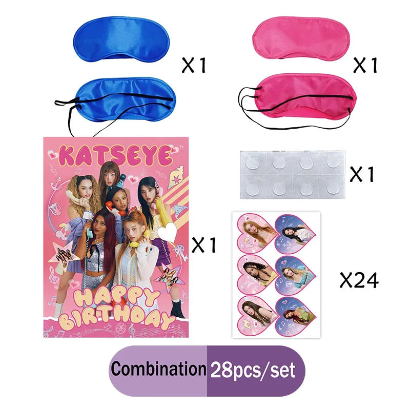 Hot KPOP K&Katseye Themed Decoration Kit Birthday Christmas Halloween Combo Perfect for Indoor Living Rooms Outdoor Backyards