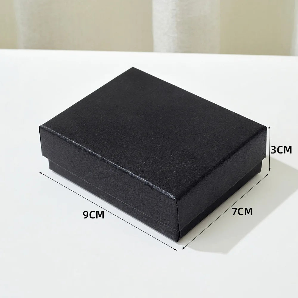 High-end Black Jewelry Gift Box for Earring Necklace Bracelet Ring Pendant Jewelry Storage Square Paper Box Gift Packaging Box