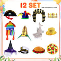 12/24Pcs Assorted Funny Hats Crazy Party Hats for Photo Booth Props Carnival Dress Up Birthdays Parties