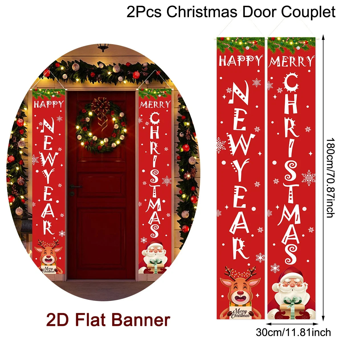 Merry Christmas Door Banner Decoration