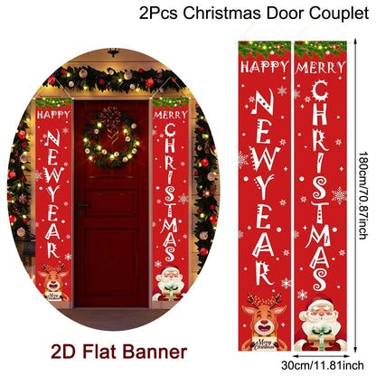 Merry Christmas Door Banner Decoration