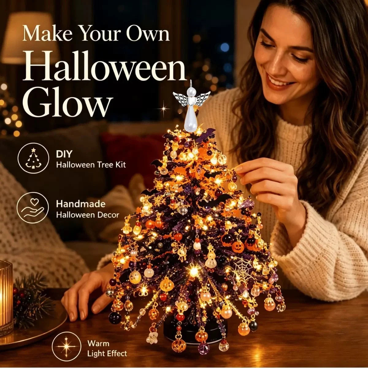 DIY Beaded Christmas Tree Kit Handmade Mini Tabletop Xmas Tree Ornament Craft Set Home Holiday Desktop Decoration Christmas Gift