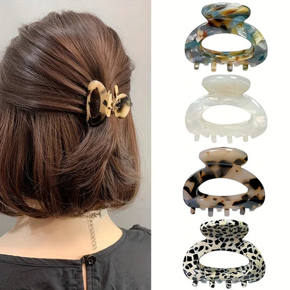 Elegant Sweet Small Oval Hair Claw Clip for Women