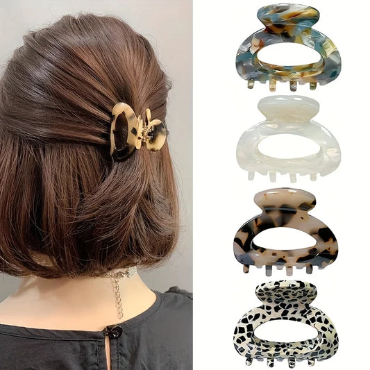 Elegant Sweet Small Oval Hair Claw Clip for Women