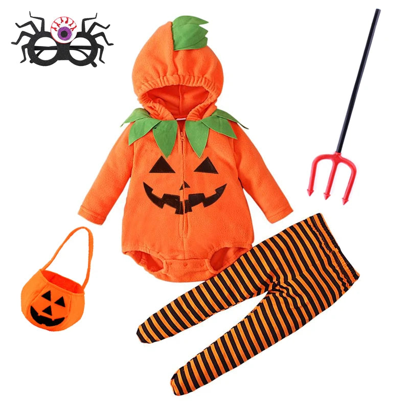 3-24M pumpkin Cosplay Baby Girls Boys Halloween Costume