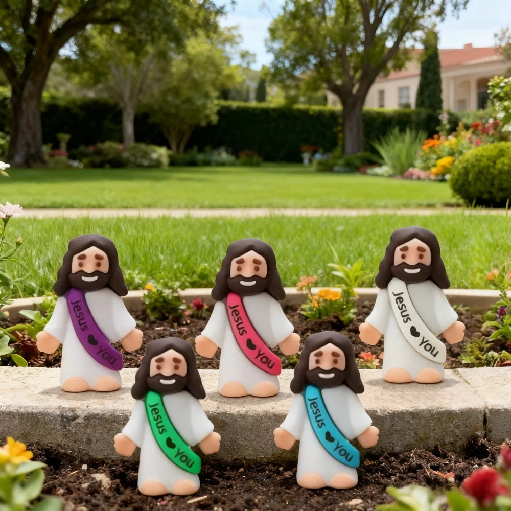 10/60pcs Mini Jesus Decorations Cartoon Statue Set for Holiday Party Scene Decor Festive Room Figurines Christmas Easter Gifts