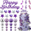 K-Pop Theme Cake Topper Kit: 3D Disco Balls, Heart, Stars & “Happy Birthday” – Ideal for Music Lovers
