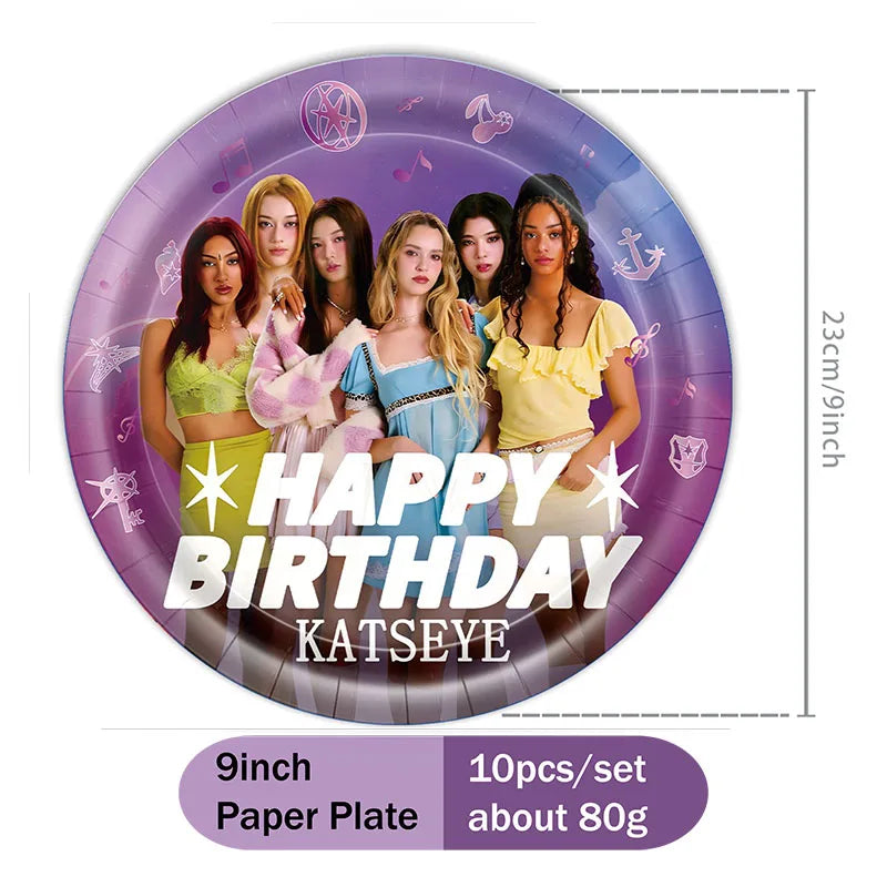 Hot KPOP K&Katseye Themed Decoration Kit Birthday Christmas Halloween Combo Perfect for Indoor Living Rooms Outdoor Backyards