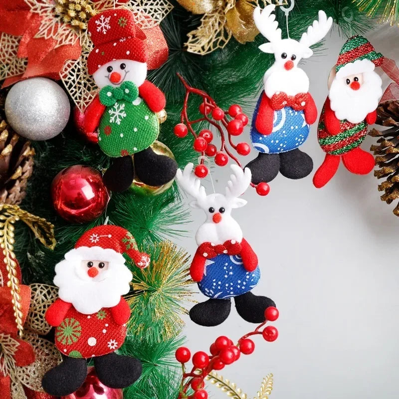 Merry Christmas Ornaments DIY Xmas Gift Santa Claus Snowman Tree Pendant Doll Hang Decoration for Home Noel Natal Happy New Year