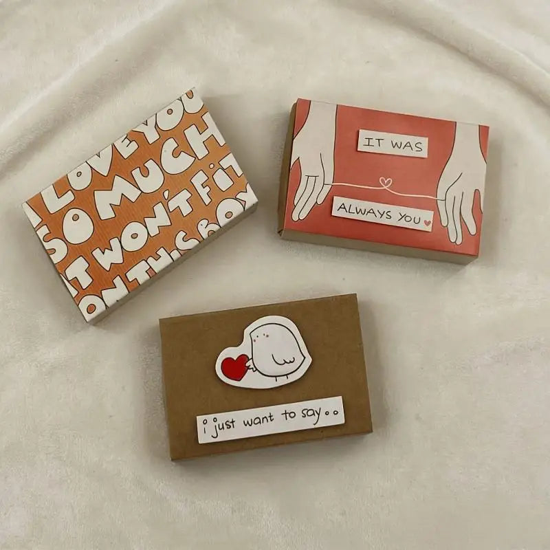 New 1Pcs Romantic "I Love You" Message Gift Handmade Love Box Card For Valentine's Day Anniversary Wedding Surprise For Her/Him