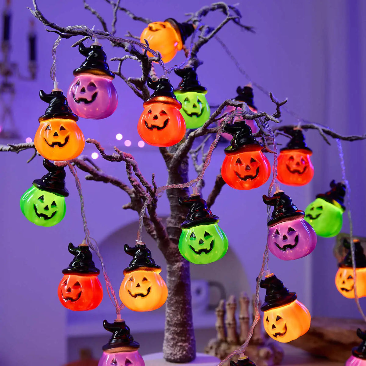 Pumpkin String Lights For Easter, Halloween, Christmas Room Decor RGB String Lights Indoor Lamps Outdoor Decor Lights