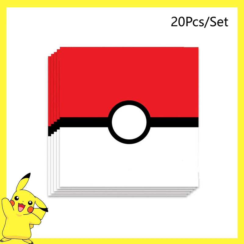 Pokemon Birthday Party Decoration Pikachu Disposable Tableware Cup Napkin Plate Tablecloth Baby Shower Cake Topper Flag Balloons