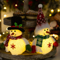 Christmas Glowing Snowman Figurine Xmas Snowflake Lighted Snowman Figurine Decorative Item Snowmen with Top Hat Christmas Gift
