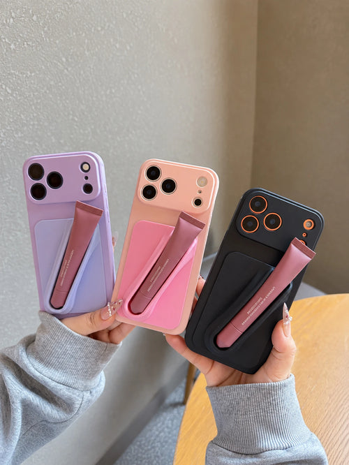 1 Solid Color Silicone Lipstick Phone Holder That Can Be Attached to the Back of the Phone. Portable Lip Gloss Phone Holder Suitable for Most Smartphones. a Great Gift for Women on Birthdays and Holidays!