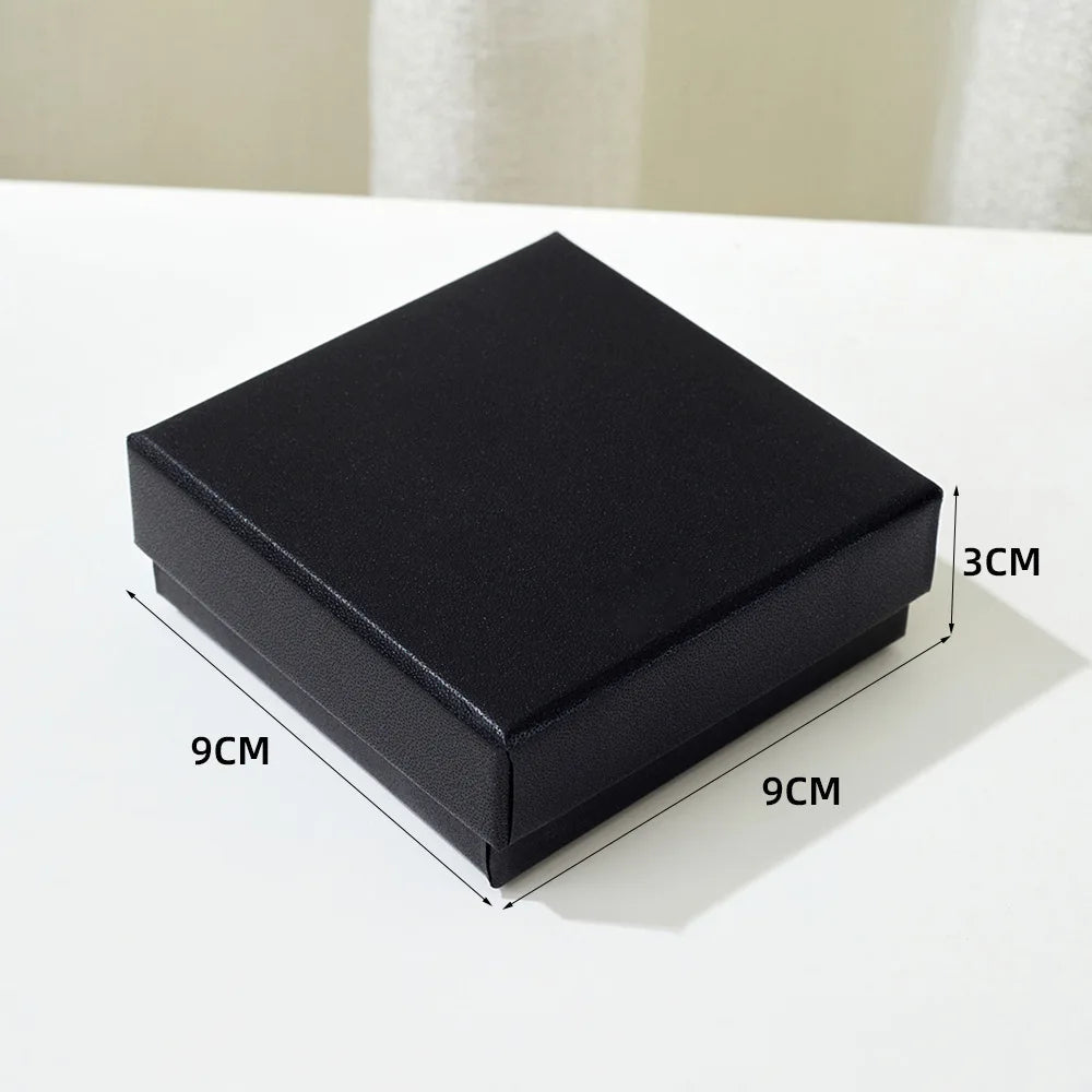 High-end Black Jewelry Gift Box for Earring Necklace Bracelet Ring Pendant Jewelry Storage Square Paper Box Gift Packaging Box